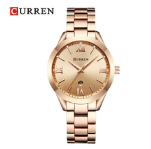 Load image into Gallery viewer, CURREN 9007 Women&#39;s Luxury Brand Gold Steel Bracelet Digital Watch Gift Watch