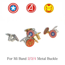 Load image into Gallery viewer, For Mi Band 4 Strap Metal buckle avengers Pattern button miband 3 bracelet Mi band4 limited edition wrist strap accessory