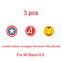 Load image into Gallery viewer, For Mi Band 4 Strap Metal buckle avengers Pattern button miband 3 bracelet Mi band4 limited edition wrist strap accessory