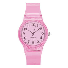 Load image into Gallery viewer, LinTimes Women Men Lovers Watches Fashion Transparent Candy Color Plastic Band Casual Quartz Watches