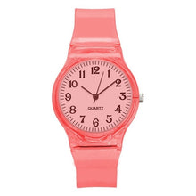 Load image into Gallery viewer, LinTimes Women Men Lovers Watches Fashion Transparent Candy Color Plastic Band Casual Quartz Watches