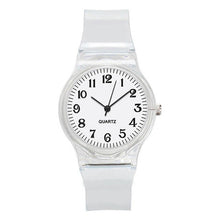 Load image into Gallery viewer, LinTimes Women Men Lovers Watches Fashion Transparent Candy Color Plastic Band Casual Quartz Watches
