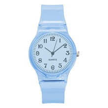 Load image into Gallery viewer, LinTimes Women Men Lovers Watches Fashion Transparent Candy Color Plastic Band Casual Quartz Watches