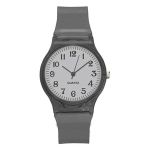 LinTimes Women Men Lovers Watches Fashion Transparent Candy Color Plastic Band Casual Quartz Watches
