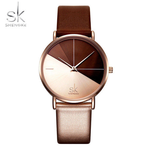 Shengke Quartz Women Watches Fashion Leather Wrist Watch Vintage Ladies Watch Clock Mujer Bayan Kol Saati Montre Feminino