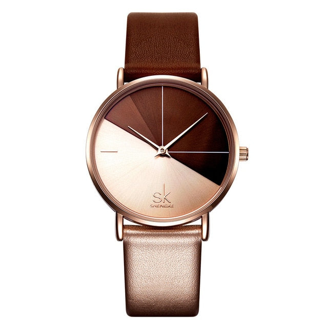 Shengke Quartz Women Watches Fashion Leather Wrist Watch Vintage Ladies Watch Clock Mujer Bayan Kol Saati Montre Feminino